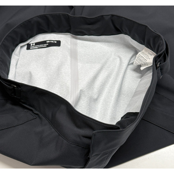 Under Armour Rain Pants Womens Medium Black 34x32 Waterproof Zip Pockets Golf - Picture 9 of 13